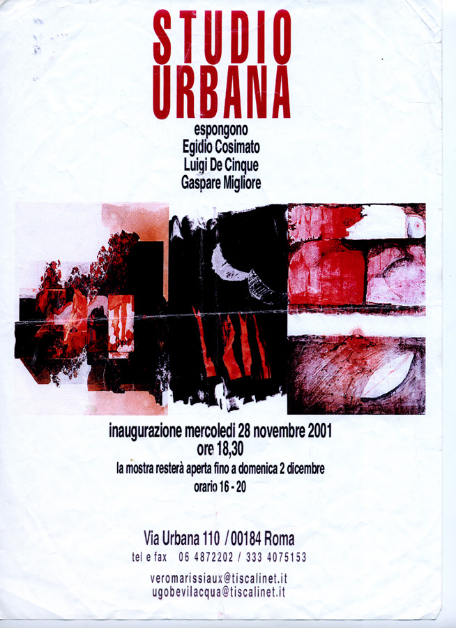 Mostra Personale Galleria Studio Urbana (2001)
